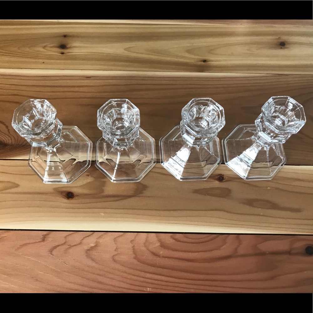 Glass Candle Holders Set of 4